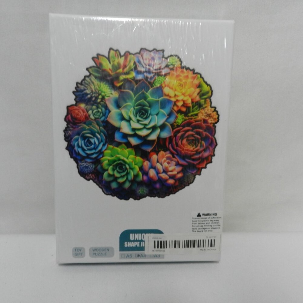 Unique Shape Flowers Plants Floral Wooden Jigsaw Puzzle sealed 120 pieces A4 NEW